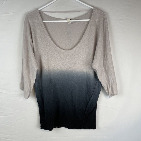 Free People Strawberry Top Women's Size XS Gray Blue Boat Neck Boho Hippie - Picture 2 of 8